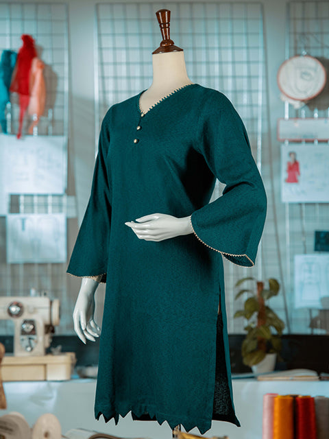 Solid Teal Green Kurta