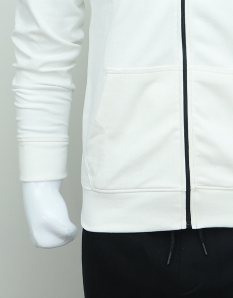 Men Fashion White Zipper Hoodie